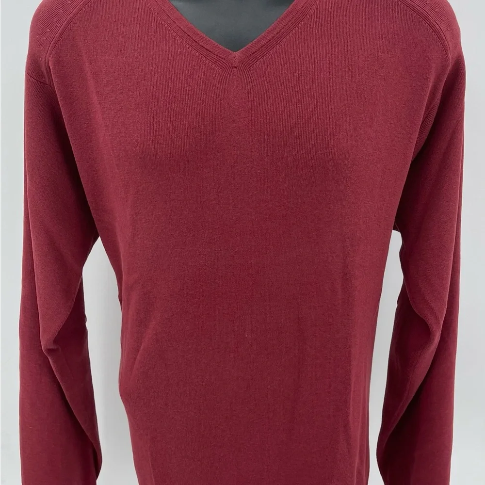Tommy Bahama Maroon V Neck Sweater Pullover‎ Silk & Cotton Blend Men’s Large L